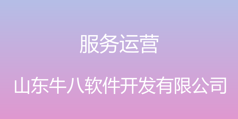 服务运营 - 山东牛八软件开发有限公司